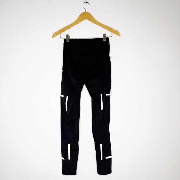 Adidas Reflective Stripes Running Leggings Black XS | 26” Inseam Tight Fit - Picture 3 of 7